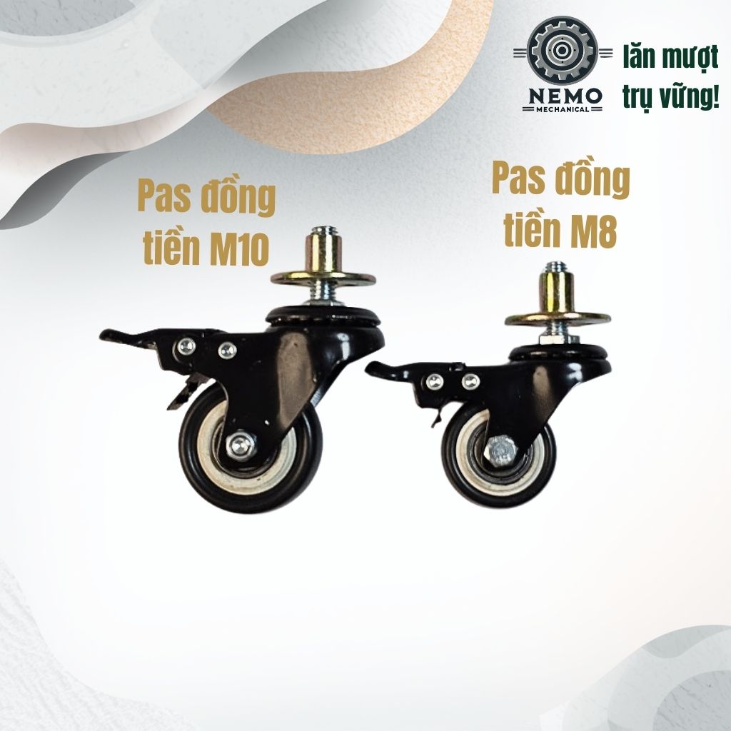 Pas Đồng Tiền & Ốc Cấy Gỗ M8/M10 – Giải Pháp Lắp Bánh Xe & Chân Tăng Chỉnh Cho Đồ Gỗ